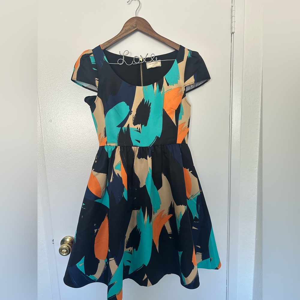 Moulinette Soeurs Anthropologie Fit And Flare Pinion Dress Sz 6